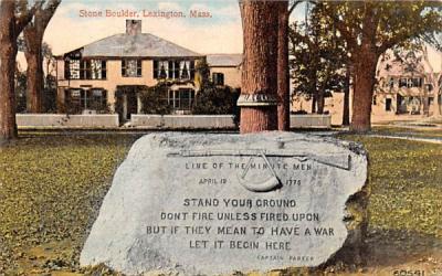 Stone BoulderLexington, Massachusetts Postcard