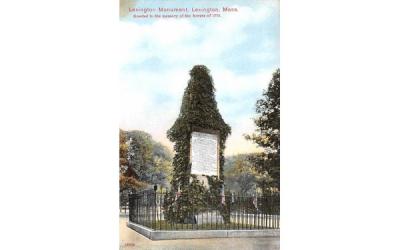 Lexington Monument Massachusetts Postcard