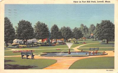 View in Fort Hill ParkLowell, Massachusetts Postcard