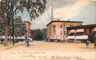 Main Street Leominster, Massachusetts Postcard