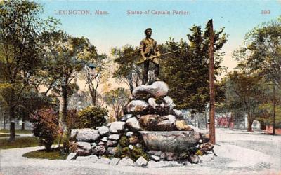 Statue of Captain Parker Lexington, Massachusetts Postcard