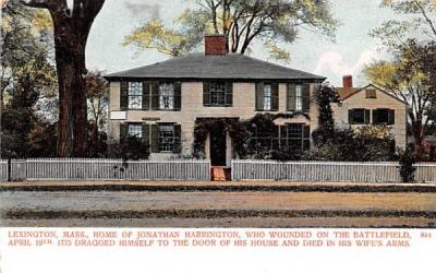 Home of Jonathan Harrington Lexington, Massachusetts Postcard