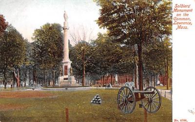Soldiers' Monument on the Common Lawrence, Massachusetts Postcard
