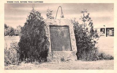 Where Paul Revere was Captured Lexington, Massachusetts Postcard