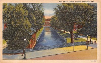 Ann Street Canal Lowell, Massachusetts Postcard