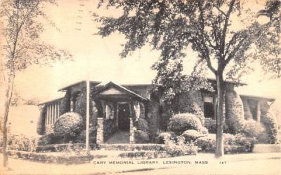 Cary Memorial Library Lexington, Massachusetts Postcard