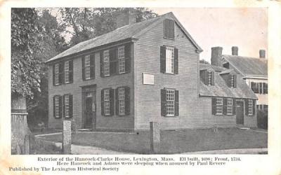 Exterior of the Hancock-Clakre House Lexington, Massachusetts Postcard