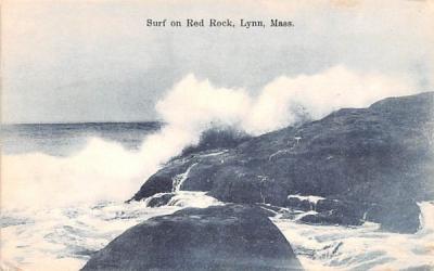 Surf on Red Rock Lynn, Massachusetts Postcard