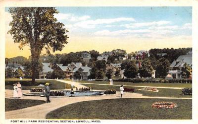 Fort Hill Park Residential Section Lowell, Massachusetts Postcard