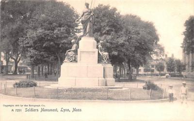 Soldiers Monument Lynn, Massachusetts Postcard