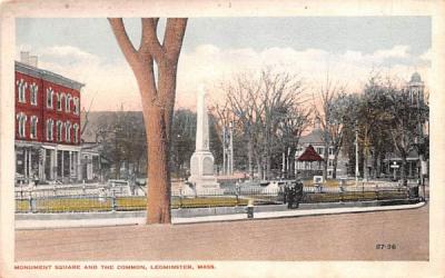 Monument Square & The Common Leominster, Massachusetts Postcard