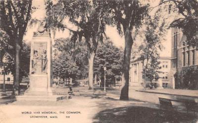 World War Memorial  Leominster, Massachusetts Postcard