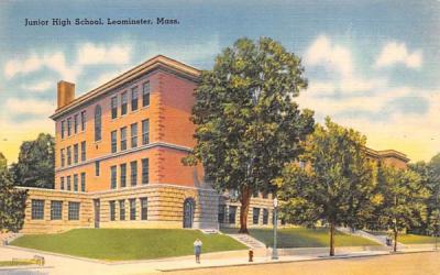 Junior High School Leominster, Massachusetts Postcard