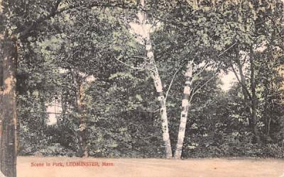 Scene in Park Leominster, Massachusetts Postcard