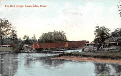 The Red Bridge Leominster, Massachusetts Postcard