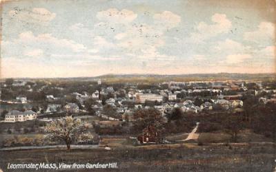 View from Gardner Hill Leominster, Massachusetts Postcard