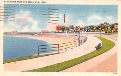 Lynn Shore Drive & Beach Massachusetts Postcard