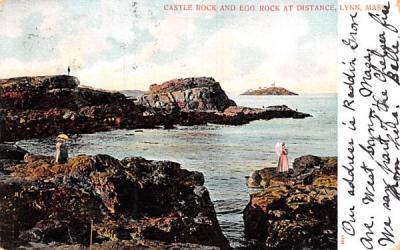 Castle Rock & Egg Rock at Distance Lynn, Massachusetts Postcard