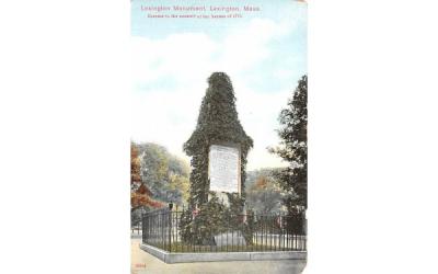 Lexington Monument Massachusetts Postcard