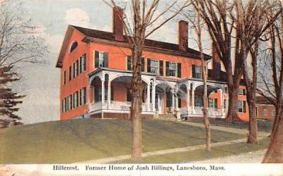 Hillcrest  Lanesboro, Massachusetts Postcard