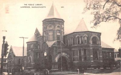 The Public Library Lawrence, Massachusetts Postcard