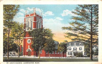 St. Leo's Church Leominster, Massachusetts Postcard