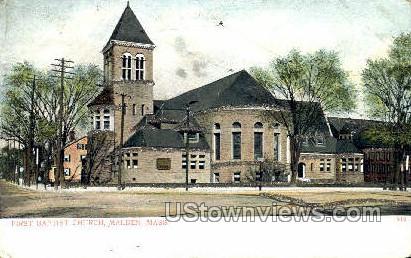 First Baptist Church - Malden, Massachusetts MA Postcard