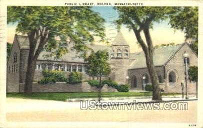 Public Library - Malden, Massachusetts MA Postcard