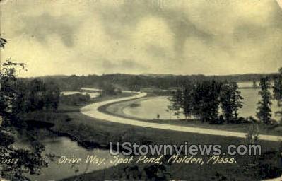 Drive Way, Pine Banks Park - Malden, Massachusetts MA Postcard