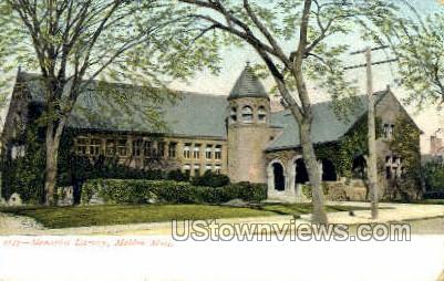 Memorial Library - Malden, Massachusetts MA Postcard