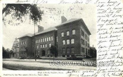 High School - Malden, Massachusetts MA Postcard