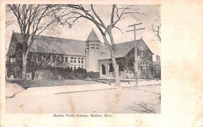 Malden Public Library Massachusetts Postcard