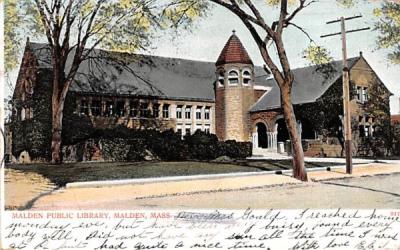 Malden Public Library Massachusetts Postcard