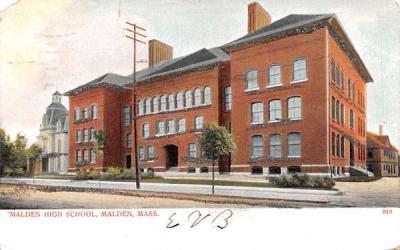 Malden High School Massachusetts Postcard