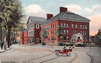 High SchoolMalden, Massachusetts Postcard