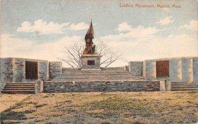 Soldiers MonumentMalden, Massachusetts Postcard