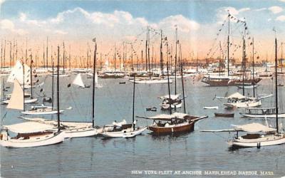 New York Fleet at AnchorMarblehead , Massachusetts Postcard