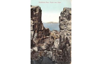 Rocks near ChurnMarblehead , Massachusetts Postcard