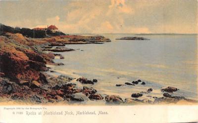 Rocks at Marblehead Neck Massachusetts Postcard