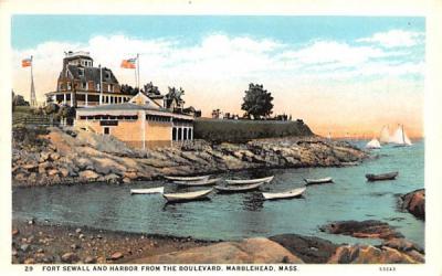 Fort Sewall & Harbor from the Boulevard Marblehead, Massachusetts Postcard