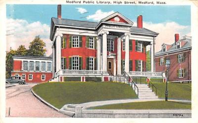 Medford Public Library Massachusetts Postcard