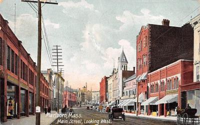 Main Street Marlboro, Massachusetts Postcard