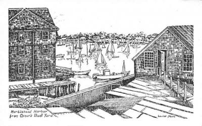 Marblehead Harbor from Oxner's Boat Yard Massachusetts Postcard