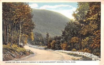 Where the Trail makes a Perfect S Mohawk Trail, Massachusetts Postcard