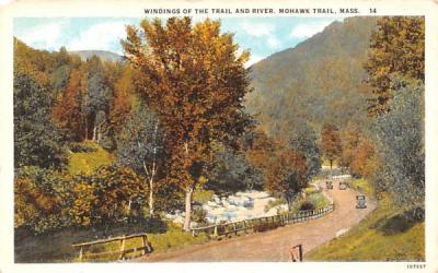 Windings of the Trail & River Mohawk Trail, Massachusetts Postcard