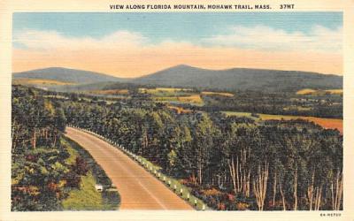 View along Florida Mountain Mohawk Trail, Massachusetts Postcard