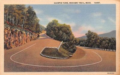 Hairpin Turn Mohawk Trail, Massachusetts Postcard