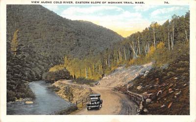 View along Cold River  Mohawk Trail, Massachusetts Postcard