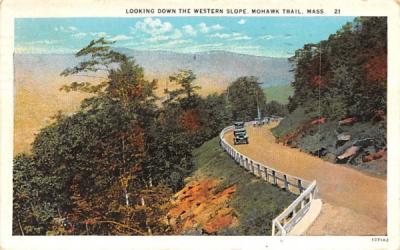 Looking Down the Western Slope Mohawk Trail, Massachusetts Postcard