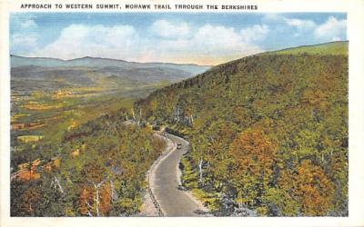 Approach to Western Summit Mohawk Trail, Massachusetts Postcard
